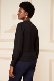 Love & Roses Black Lightweight Lace Knitted Jumper - Image 3 of 4