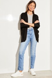 Lipsy Black Long Sleeve Zip Batwing Cardigan - Image 3 of 4