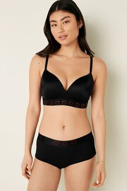 Victoria's Secret PINK Pure Black Heart Shine Smooth Non Wired Push Up T-Shirt Bra - Image 1 of 5