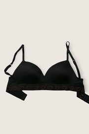 Victoria's Secret PINK Pure Black Heart Shine Smooth Non Wired Push Up T-Shirt Bra - Image 3 of 5