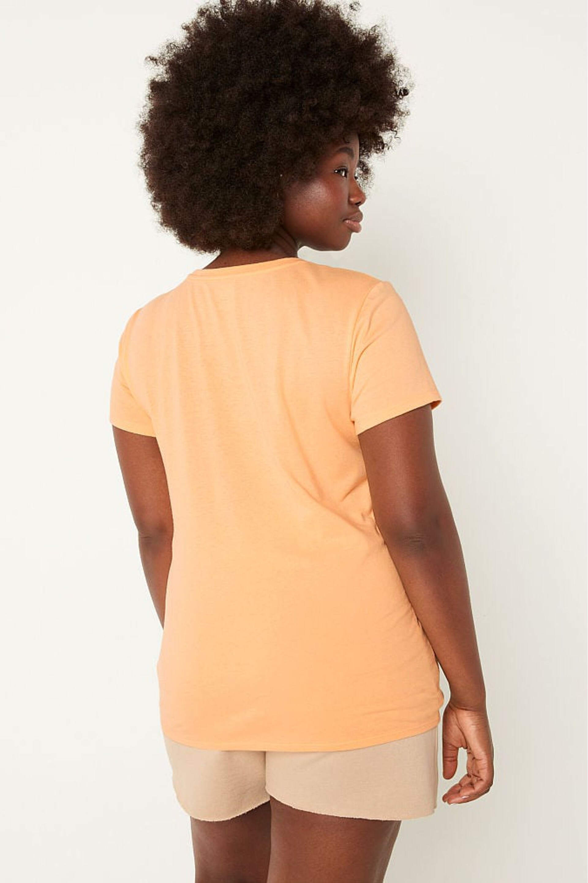 Victoria's Secret PINK Light Orange Logo Short Sleeve T-Shirt - Image 2 of 3