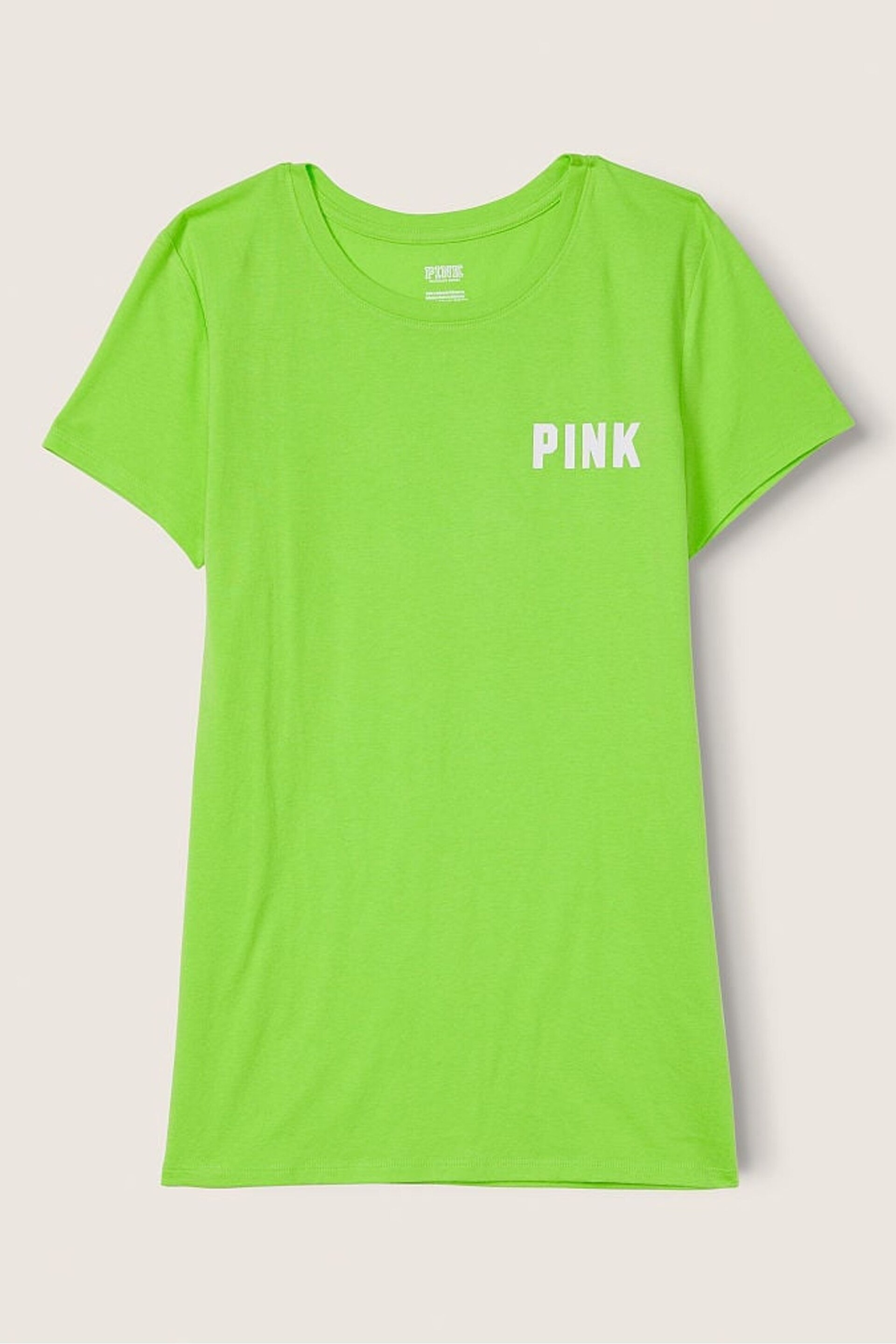 Victoria's Secret PINK Bloom Green Logo Short Sleeve T-Shirt - Image 2 of 3