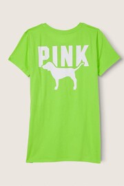 Victoria's Secret PINK Bloom Green Logo Short Sleeve T-Shirt - Image 3 of 3