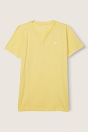 Victoria's Secret PINK Tulip Yellow V Neck Short Sleeve T-Shirt - Image 4 of 4