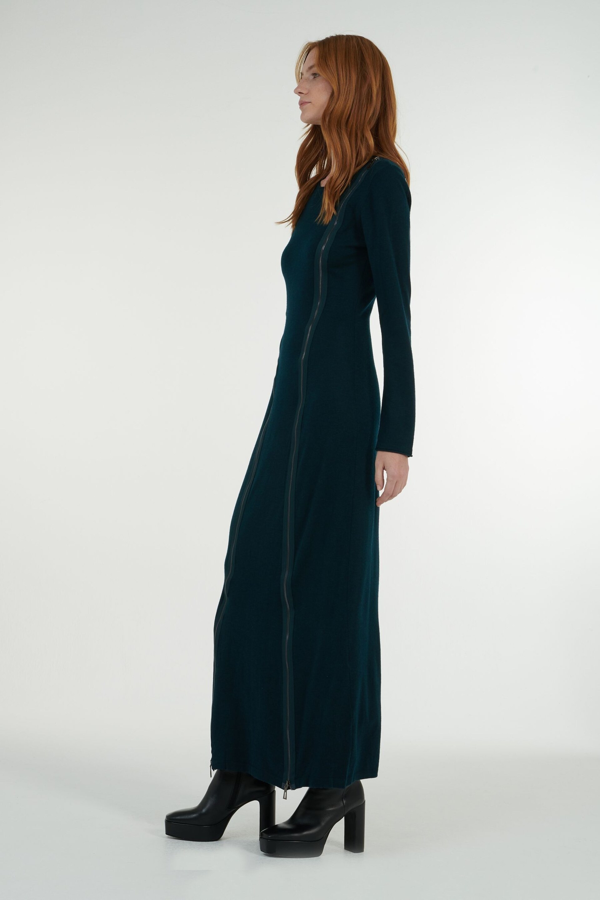 leem Green Full-Length Knitted Dress - Image 3 of 6