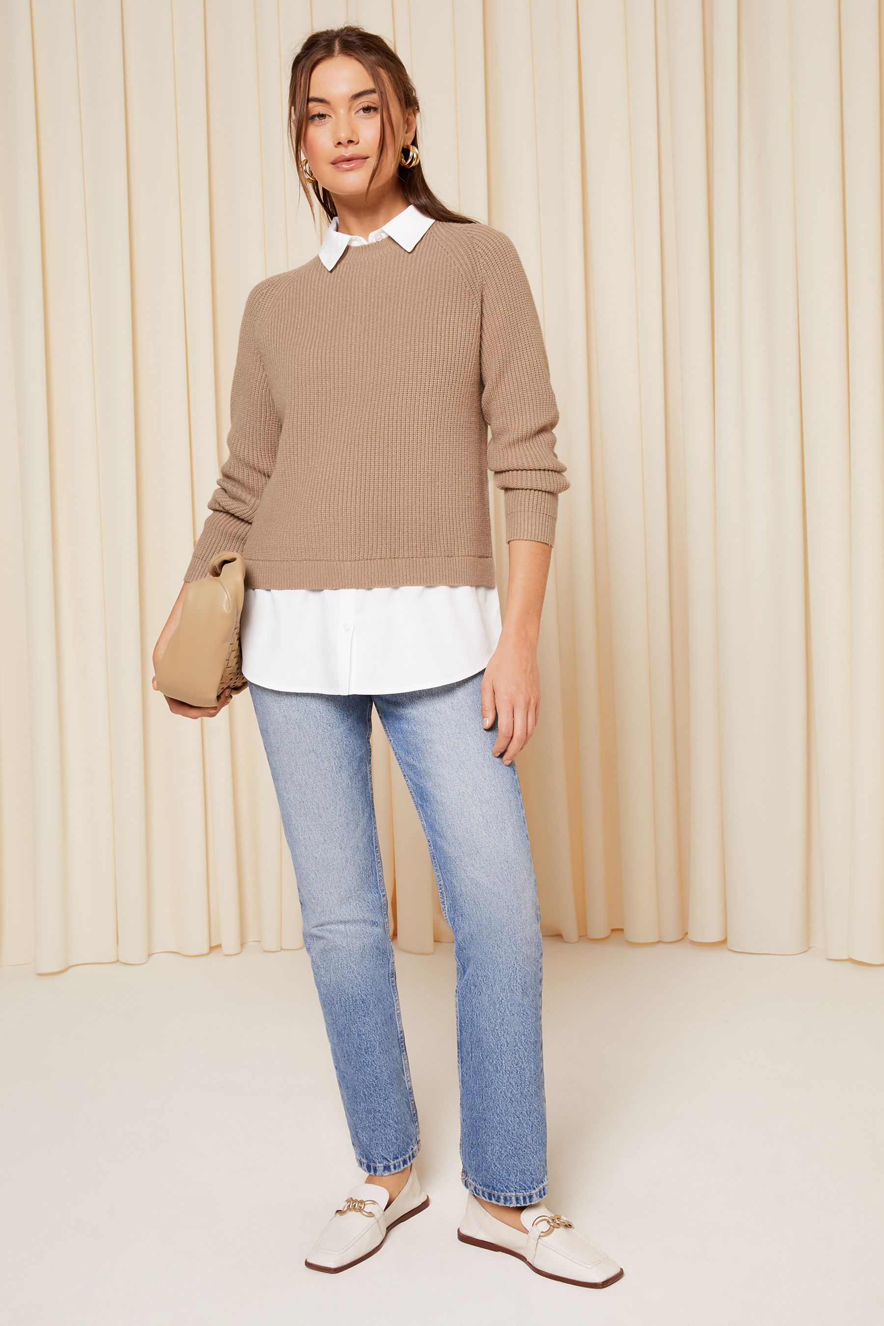 Buy Friends Like These Camel 2 In1 Shirt Jumper from Next Luxembourg