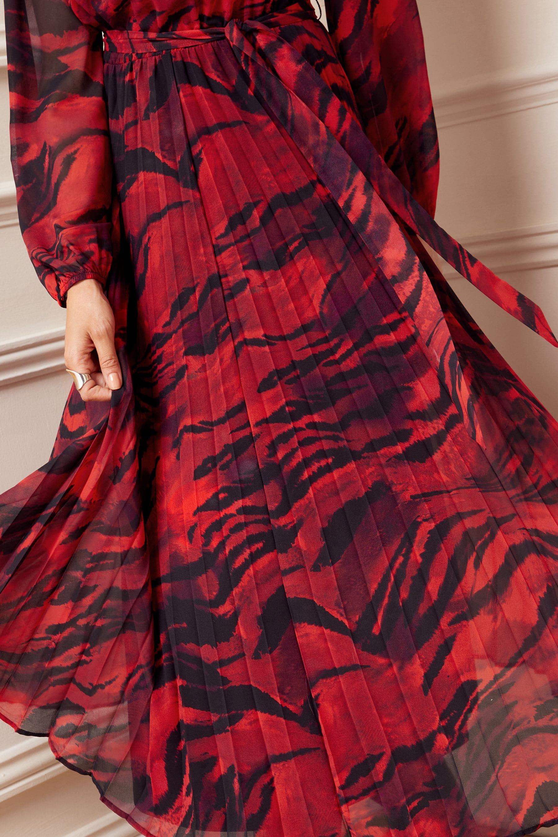 Red animal print dress next discount