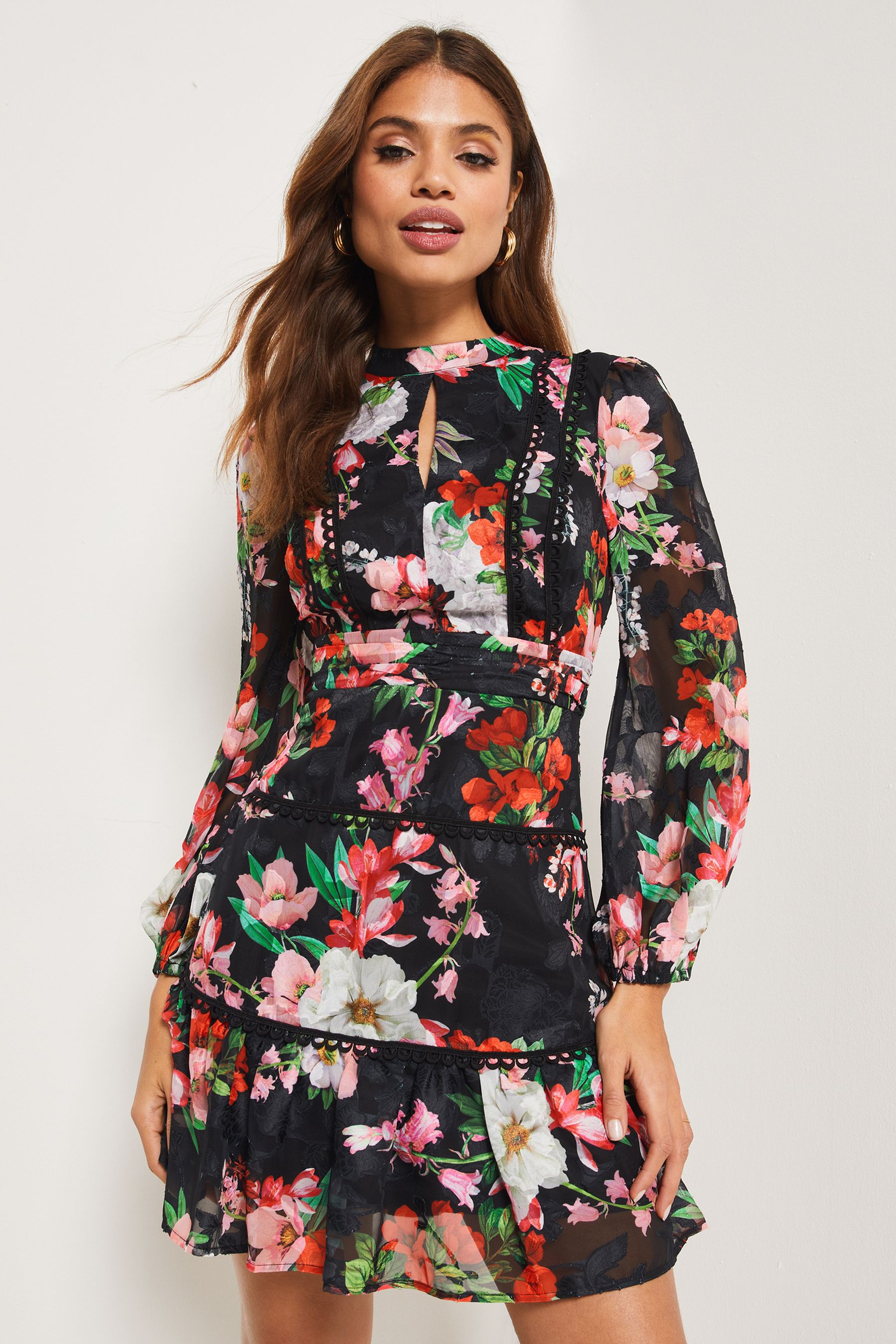 Buy Lipsy Black Petite Long Sleeve Skater Dress from Next Luxembourg