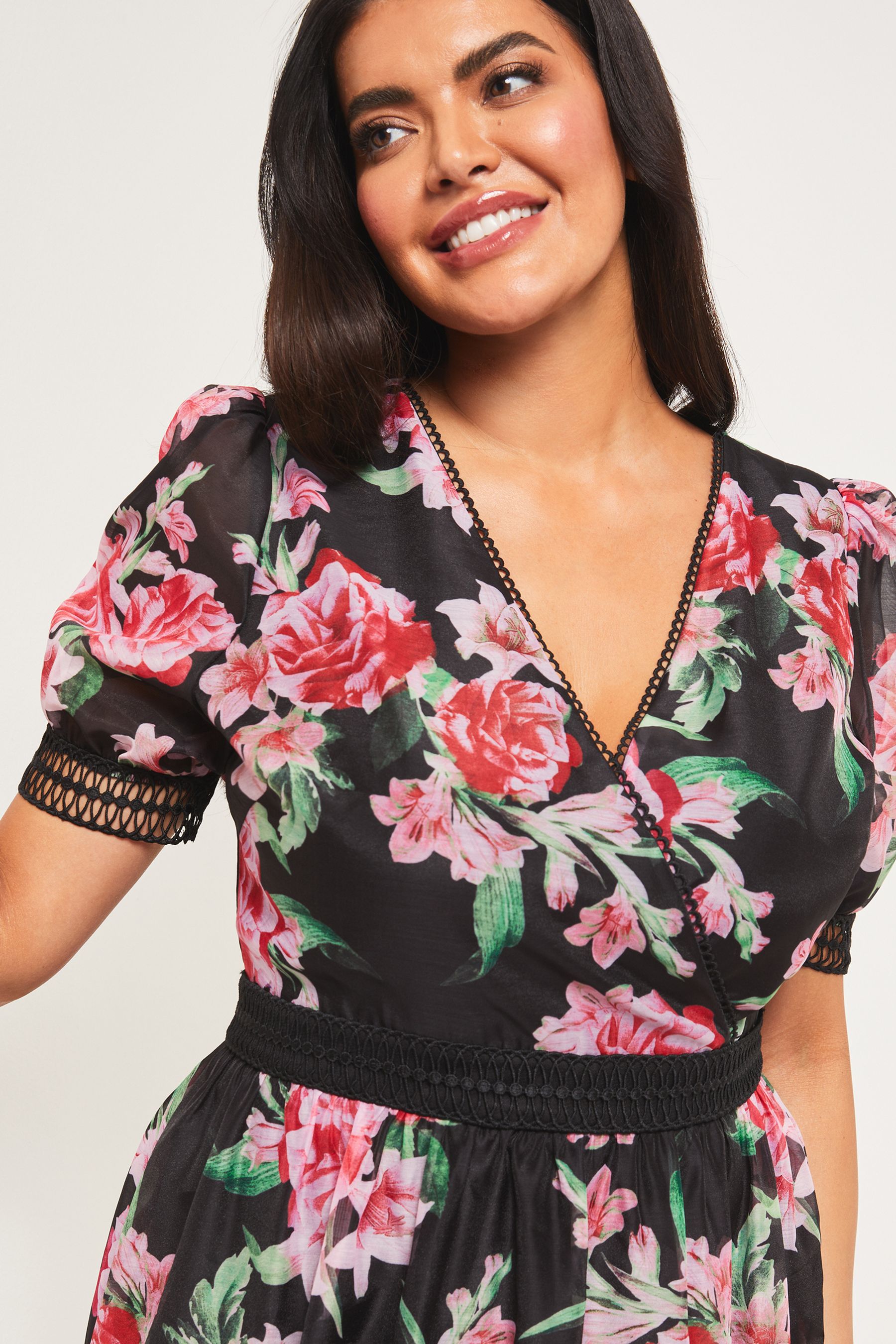 Lipsy floral v neck skater dress hot sale