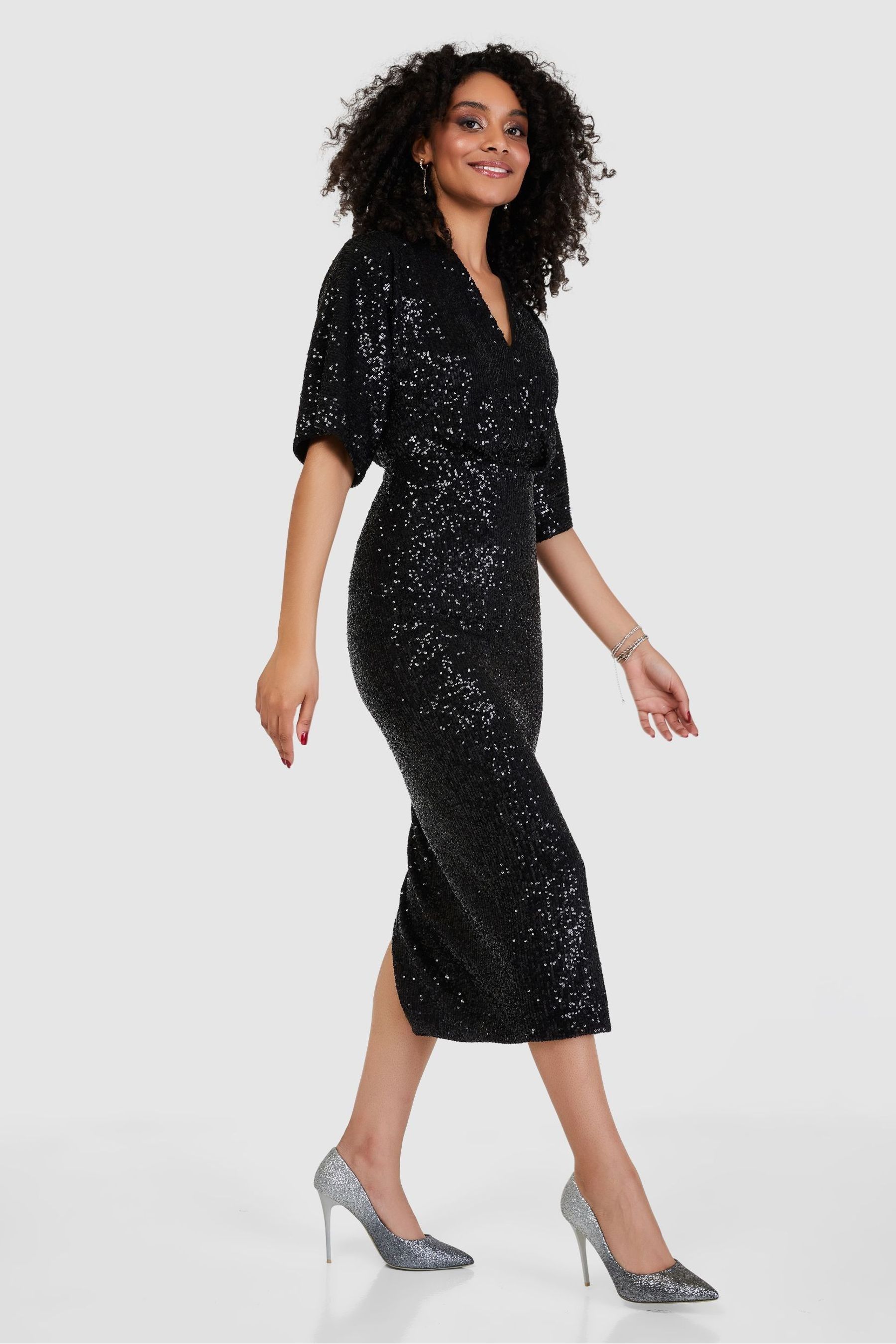 Buy Closet Black Kimono Pencil Dress from Next Luxembourg