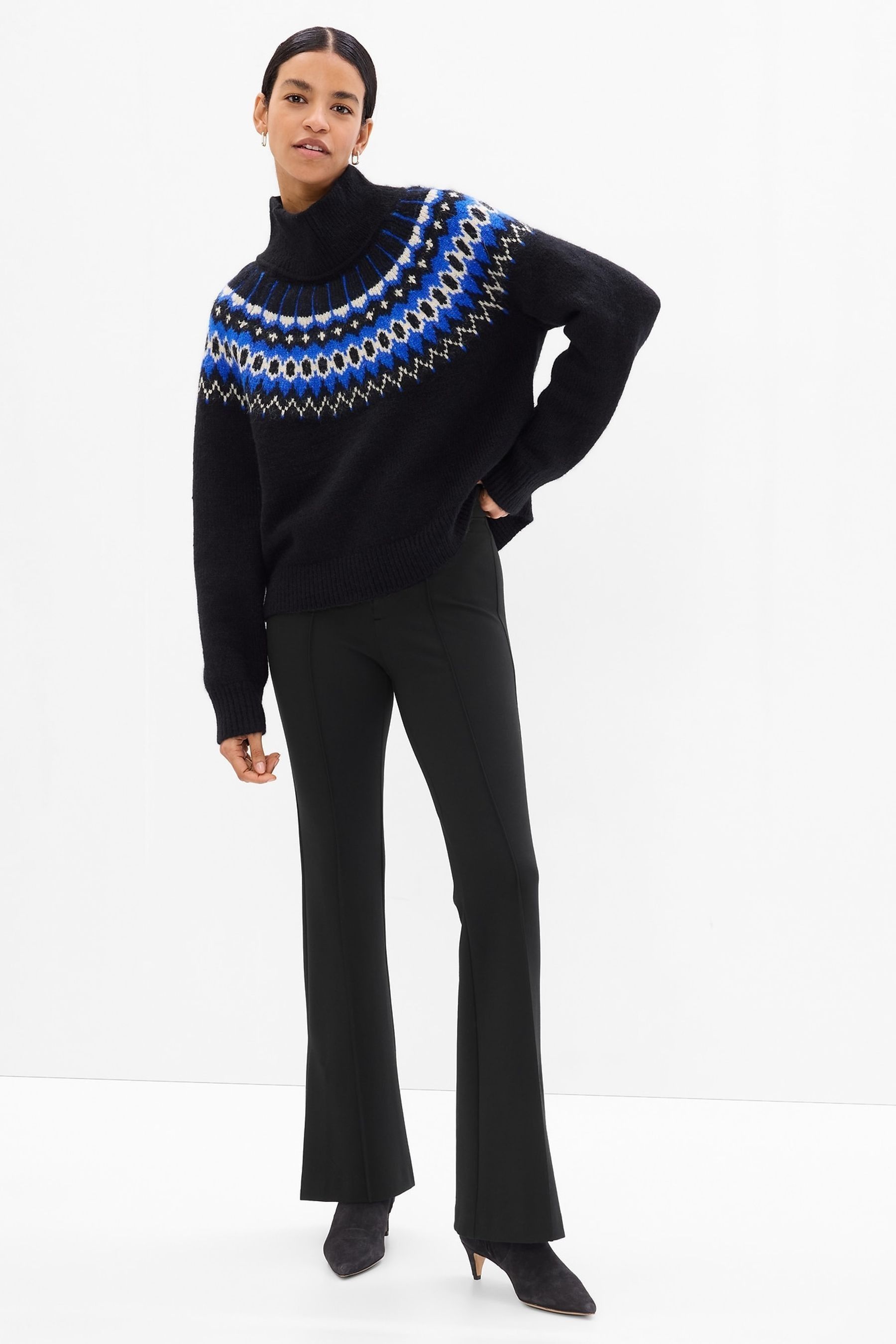 Buy Gap Black Brushed Fair Isle Jumper from Next Luxembourg