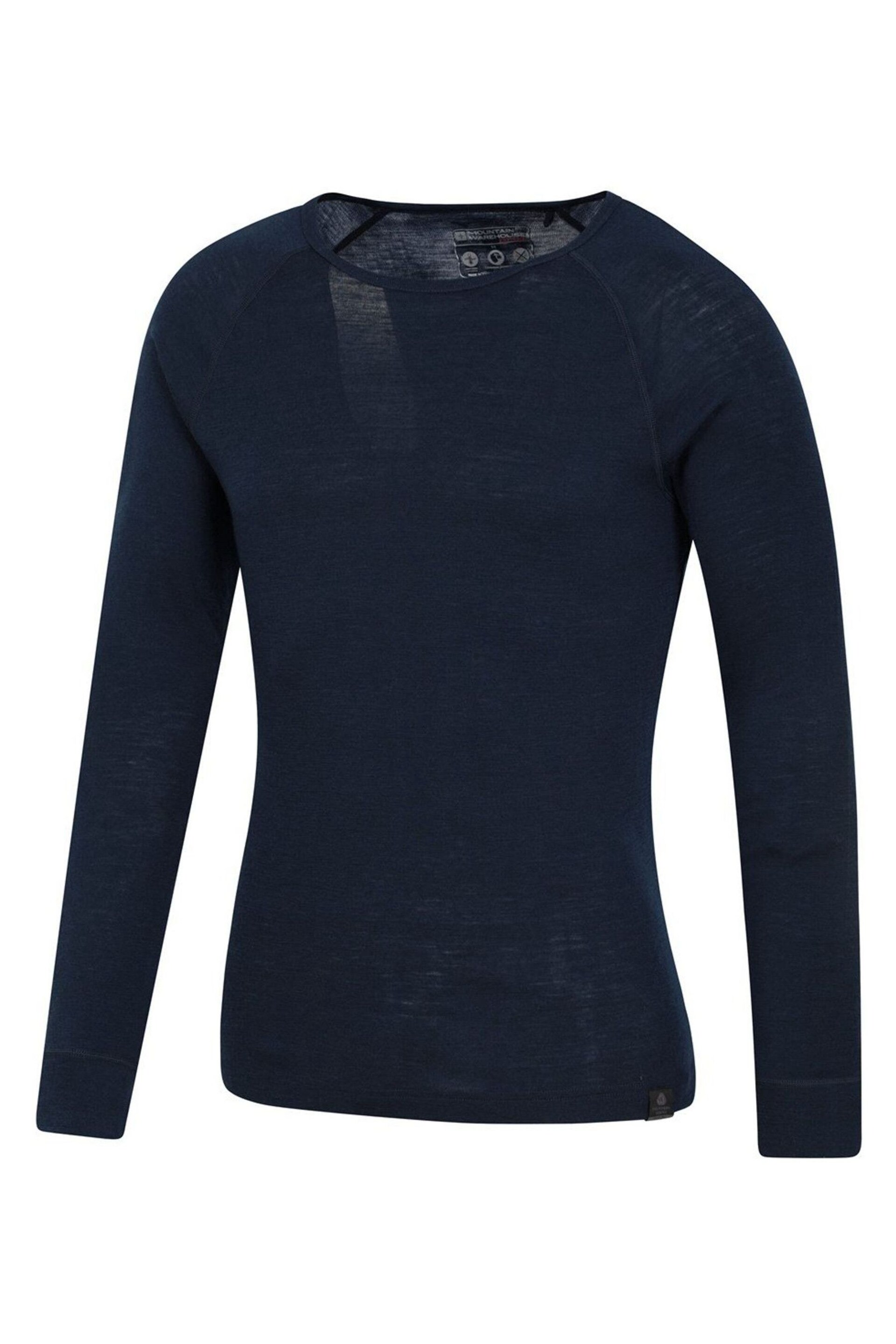 Mountain Warehouse Blue Merino Long Sleeved Thermal Top - Mens - Image 3 of 3