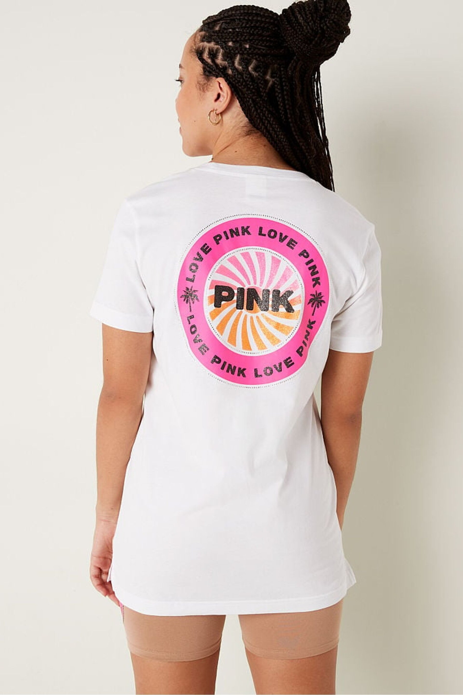 Victoria's Secret PINK Optic White Short Sleeve T-Shirt - Image 2 of 5