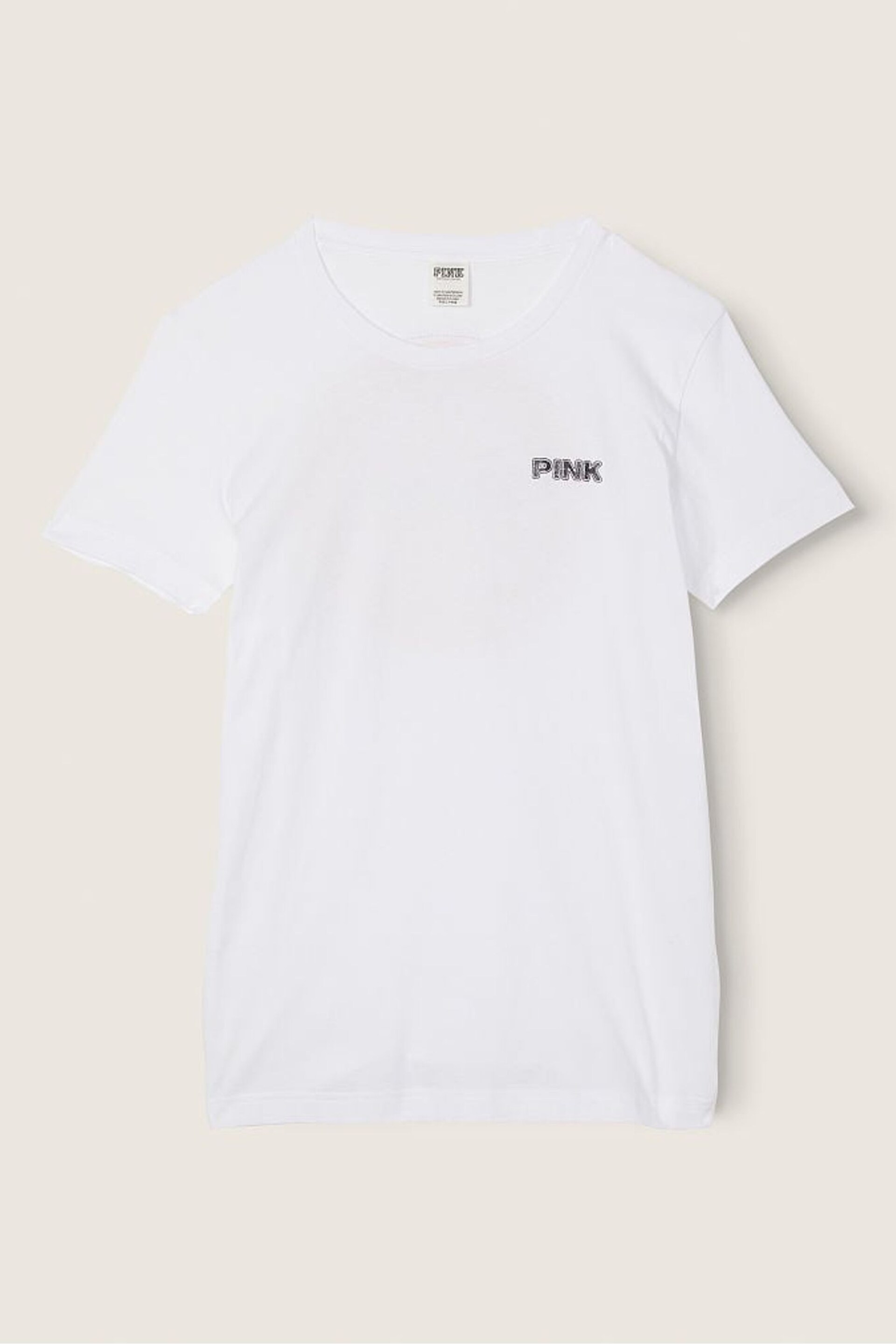 Victoria's Secret PINK Optic White Short Sleeve T-Shirt - Image 3 of 5