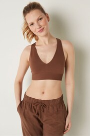 Victoria's Secret PINK Soft Cappuccino Brown Seamless Plunge Bralette - Image 1 of 4