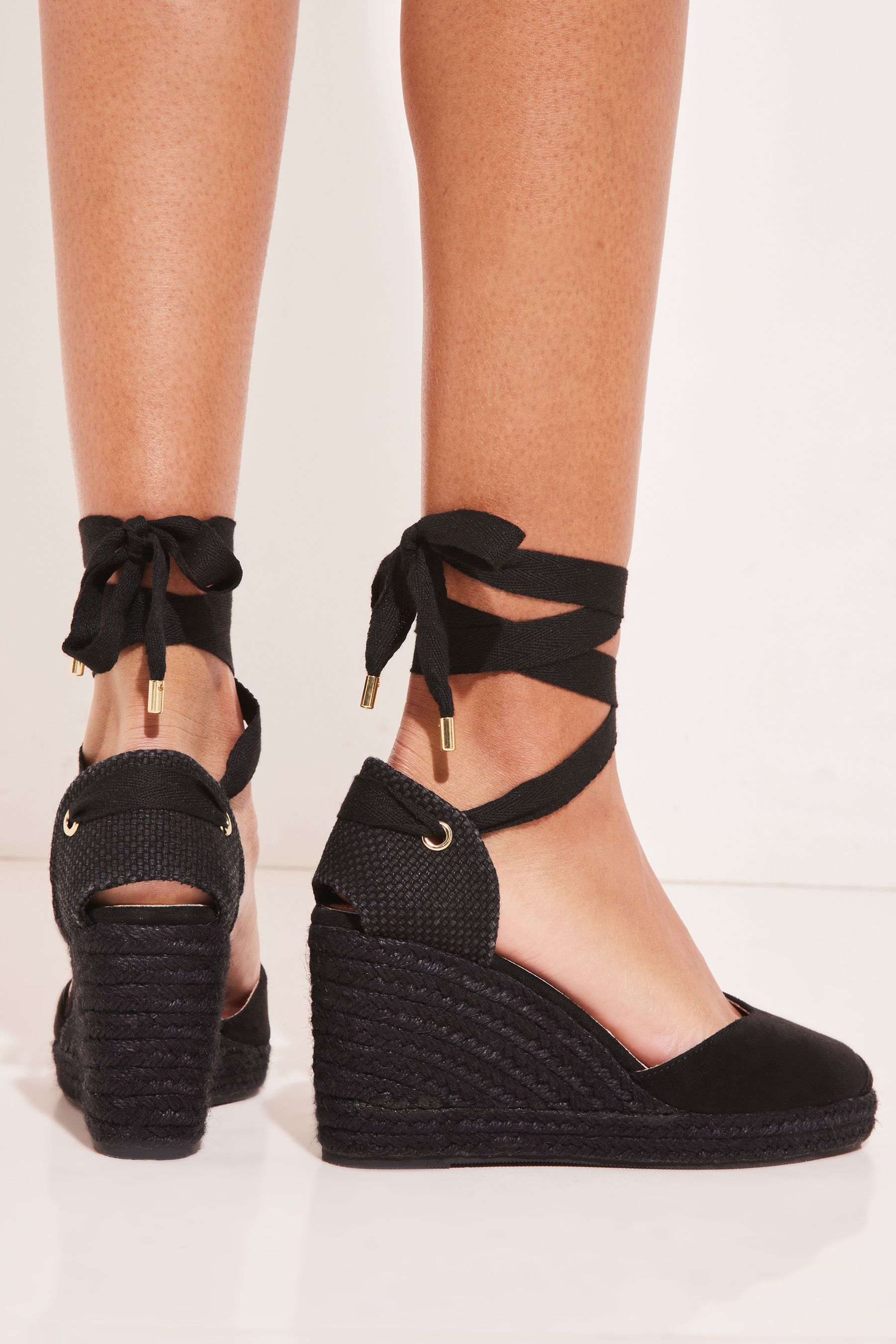 Buy Lipsy Black Espadrille Regular Fit Closed Toe Ankle Tie Espadrille Wedges Sandal from Next Luxembourg