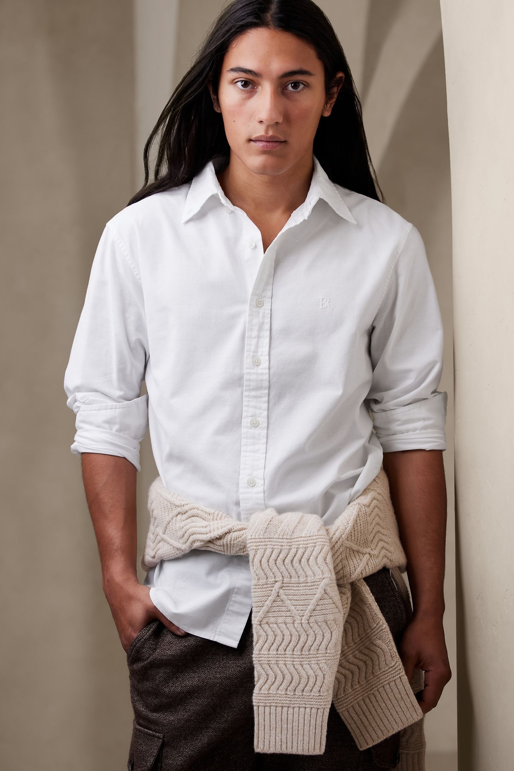 Banana republic white dress shirt clearance