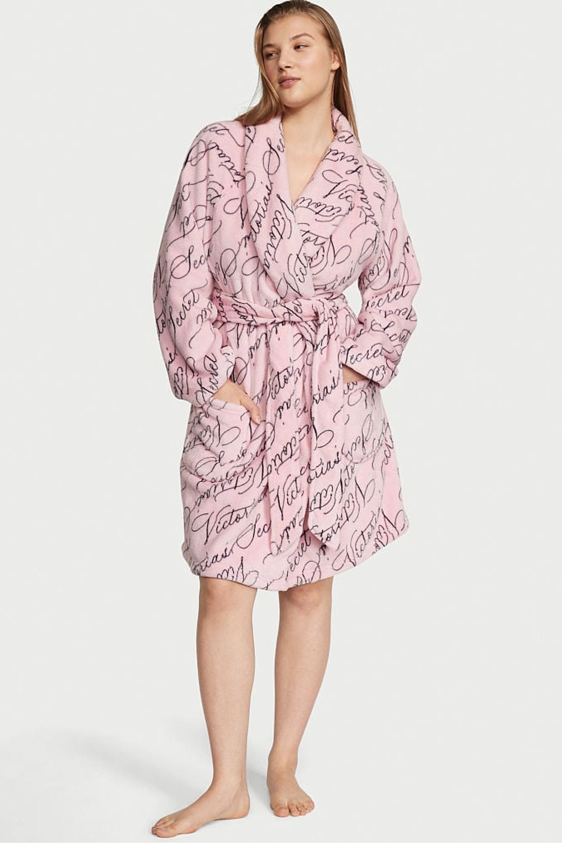 Pink short dressing gown top
