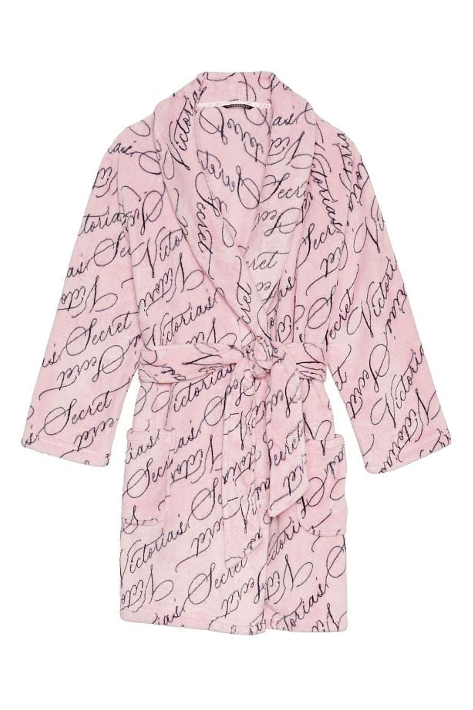 Buy Victoria s Secret Pretty Blossom Pink Logo Cosy Short Dressing Gown from the Next UK online shop