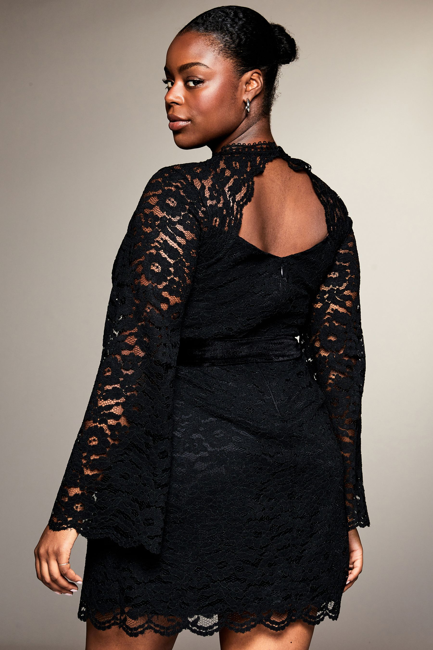 Lipsy high neck lace dress hot sale