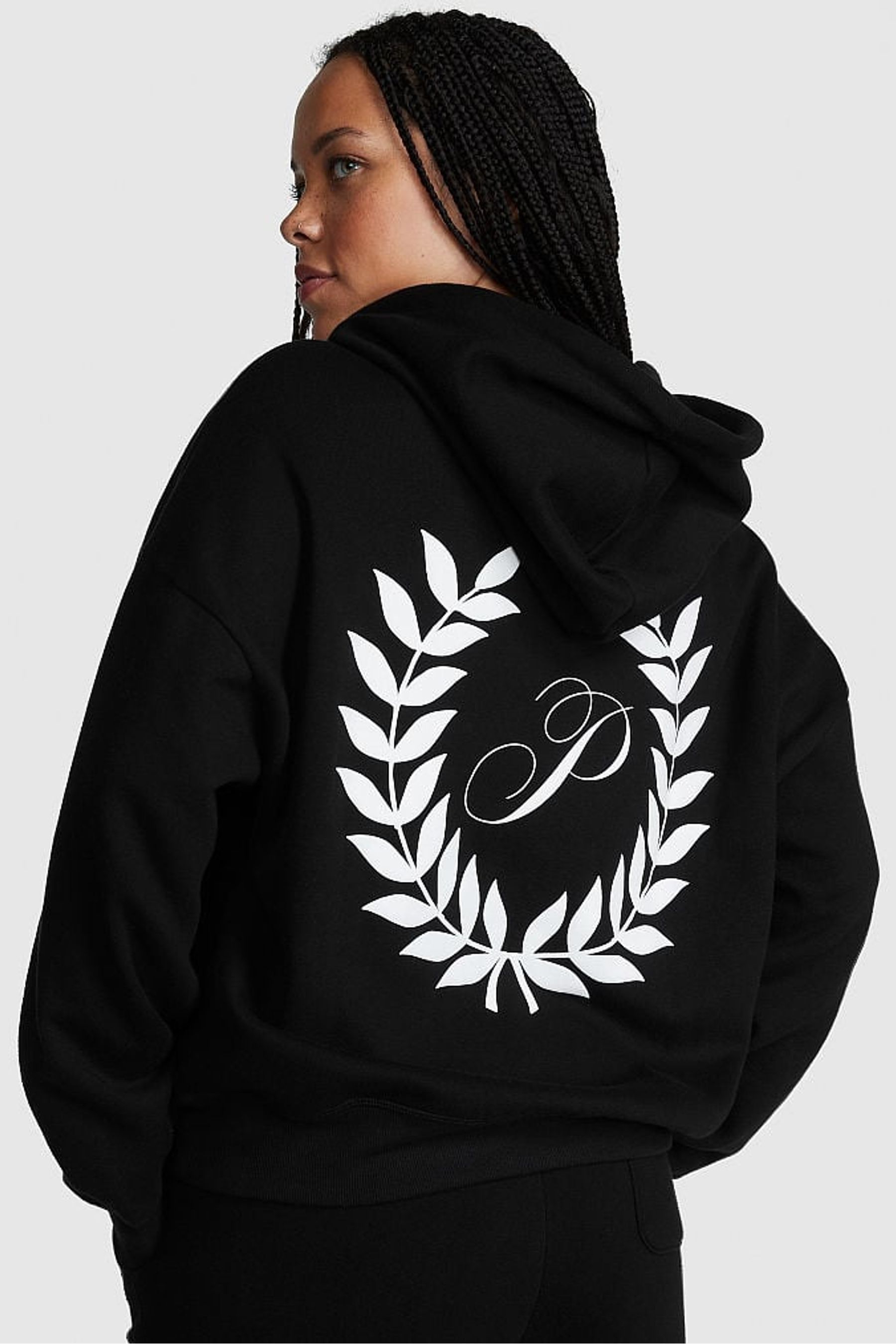 Buy Victoria s Secret PINK Pure Black Zip Up Hoodie from the Next UK online shop