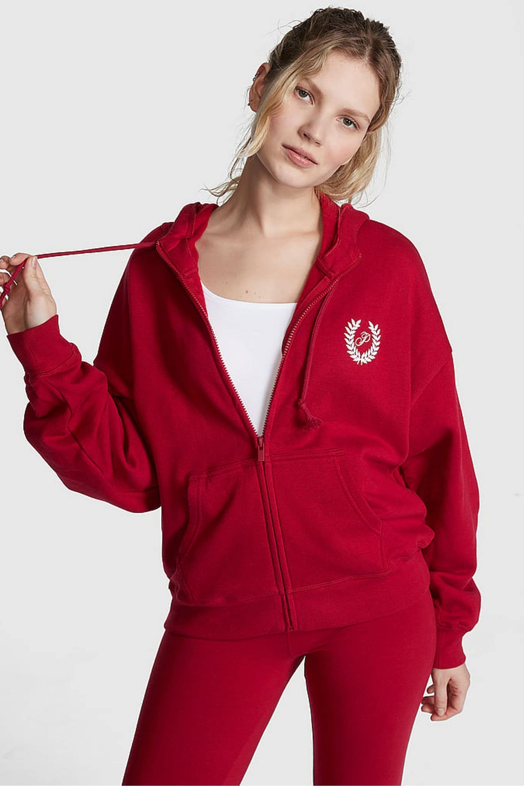 Buy Victoria s Secret PINK Red Laquer Zip Up Hoodie from the Next UK online shop