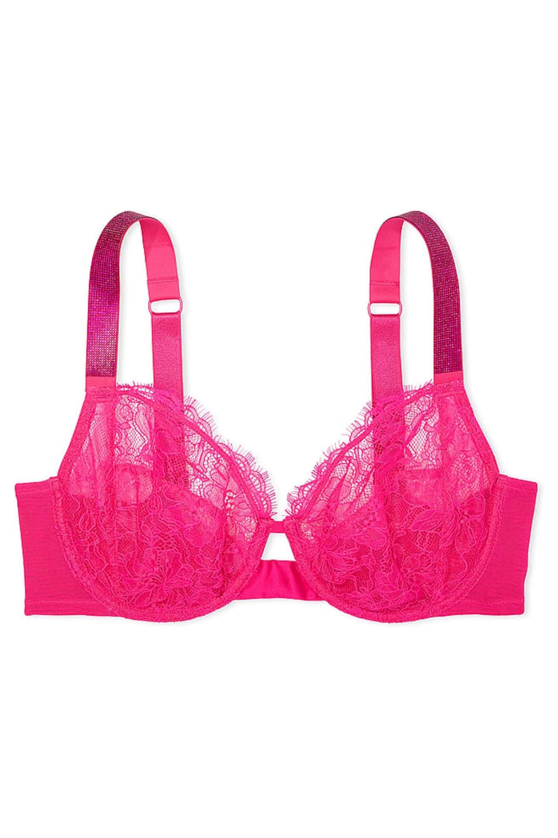 Victoria's Secret Forever Pink Shine Strap Monogram Demi Bra - Image 3 of 4