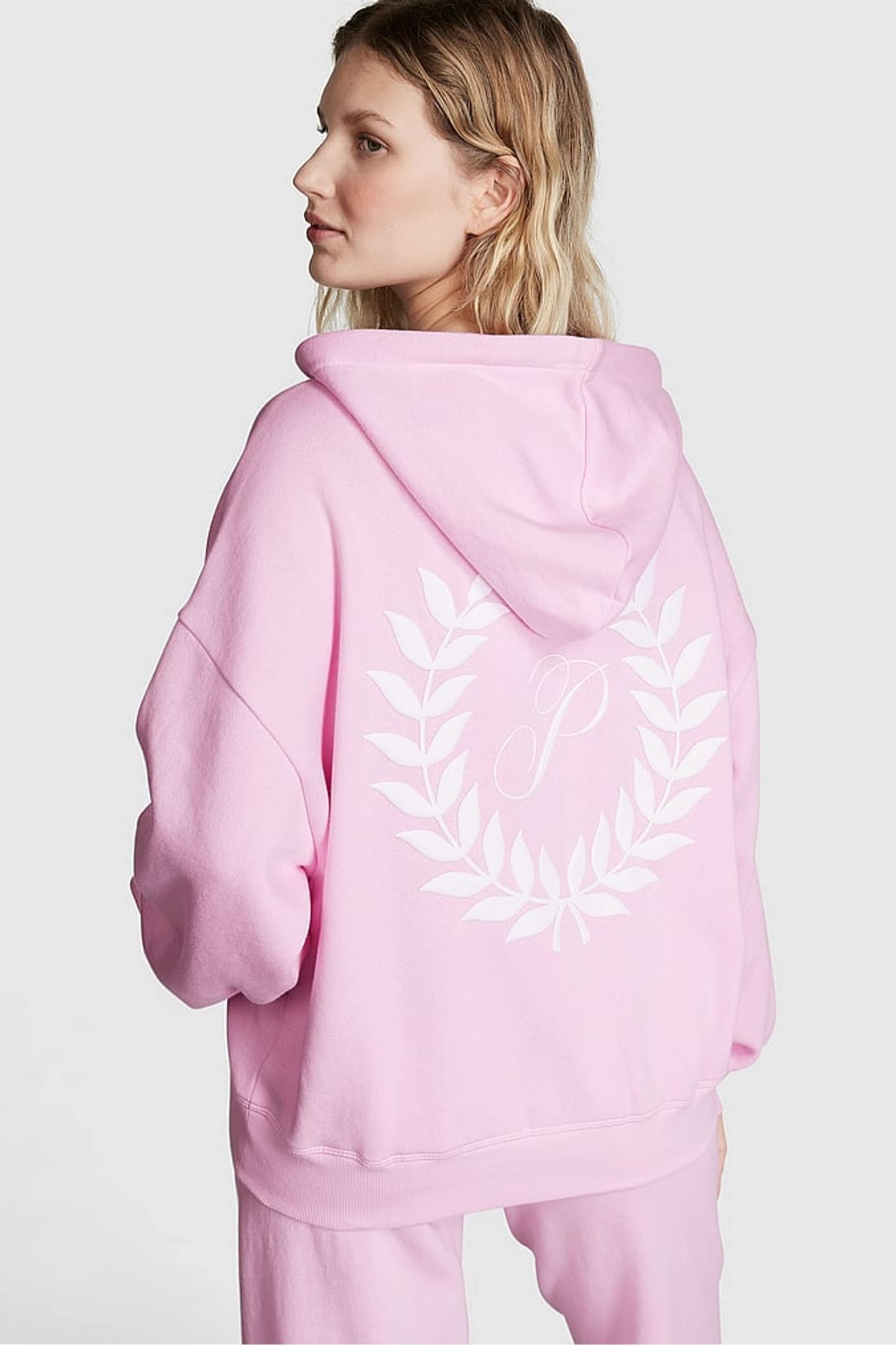 Victoria's Secret PINK Spring Orchid Pink Fleece Full Zip Hoodie - Image 2 of 3