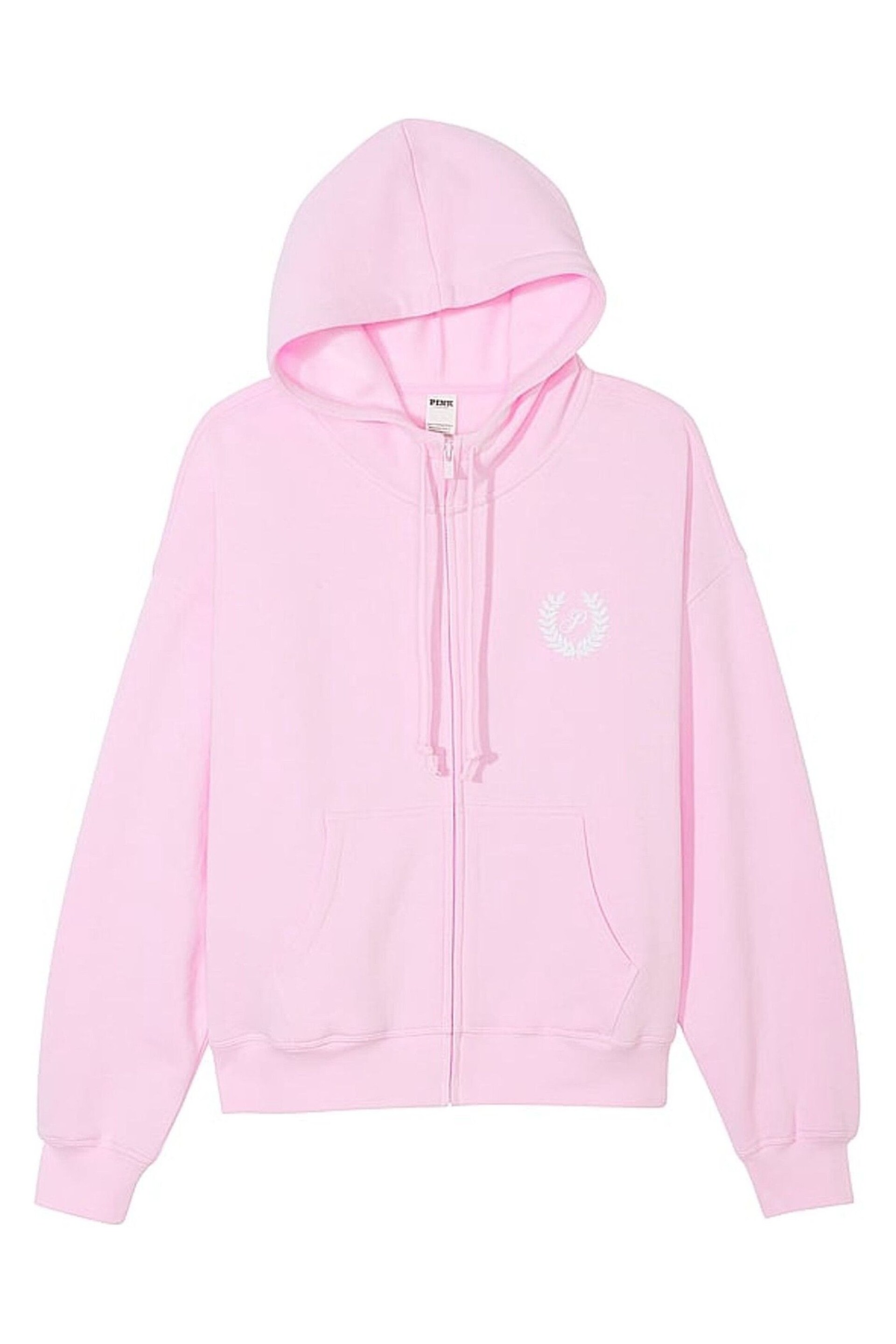 Victoria's Secret PINK Spring Orchid Pink Fleece Full Zip Hoodie - Image 3 of 3