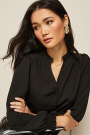 Friends Like These Black Button Down Blouse - Image 4 of 4