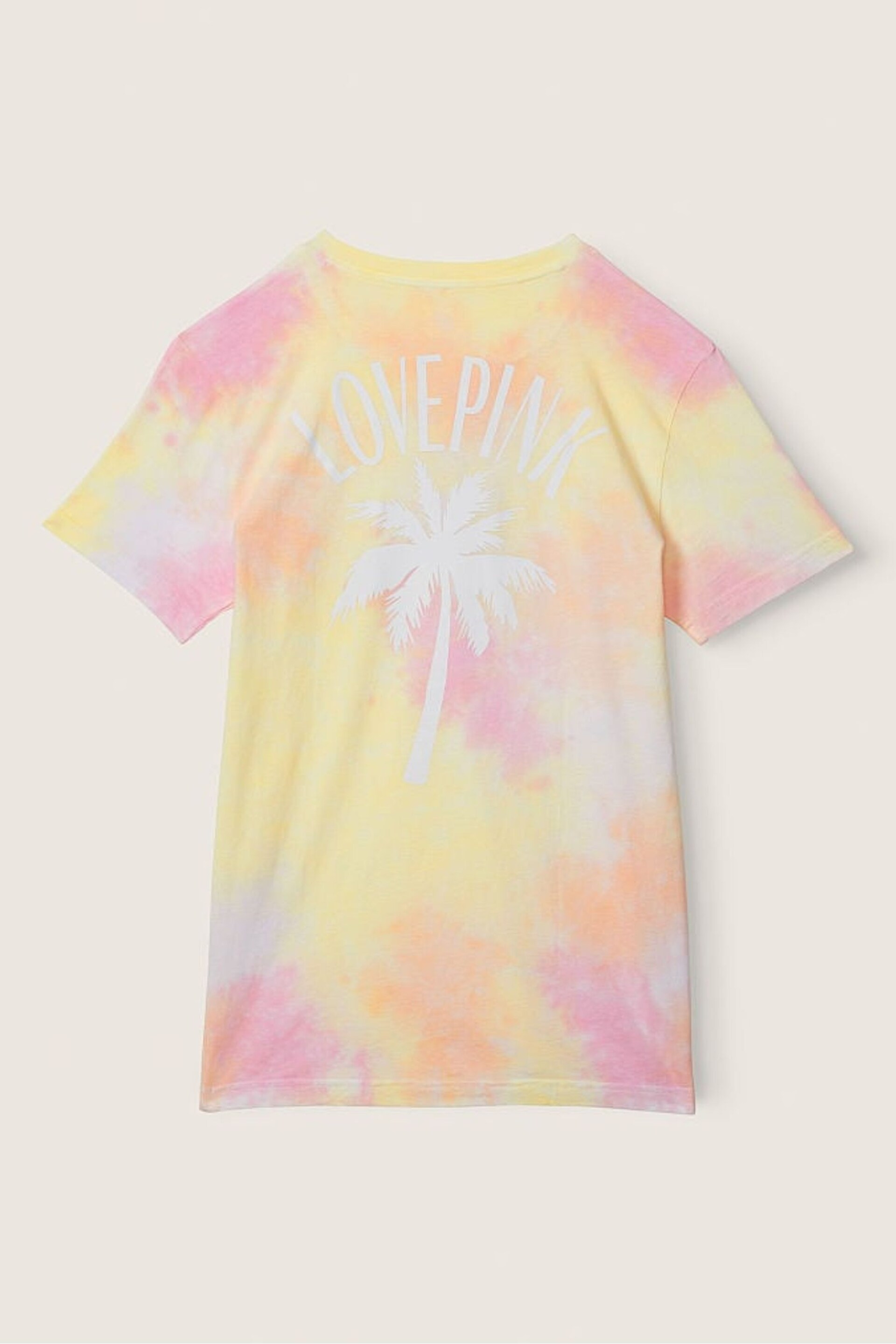 Victoria's Secret PINK Misty Lilac Tie Dye Cotton ShortSleeve Henley Campus TShirt - Image 5 of 5