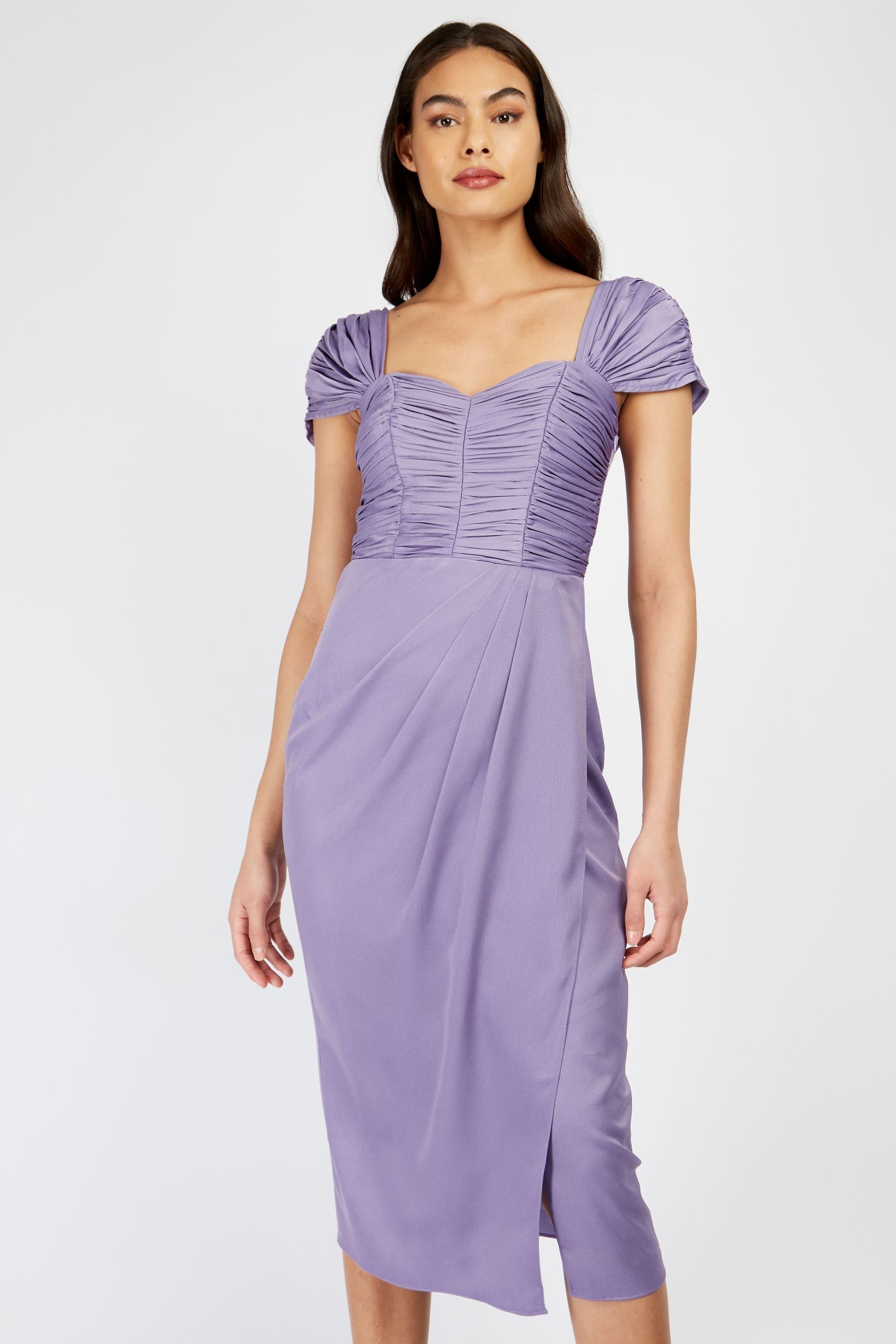 Buy Little Mistress Purple Lavender Satin Midi Dress from Next Luxembourg