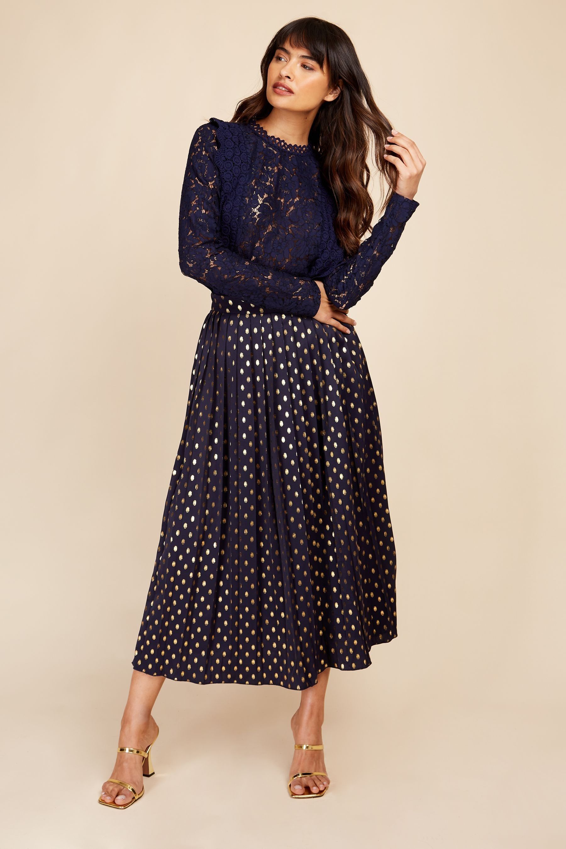 Little mistress navy lace dress online