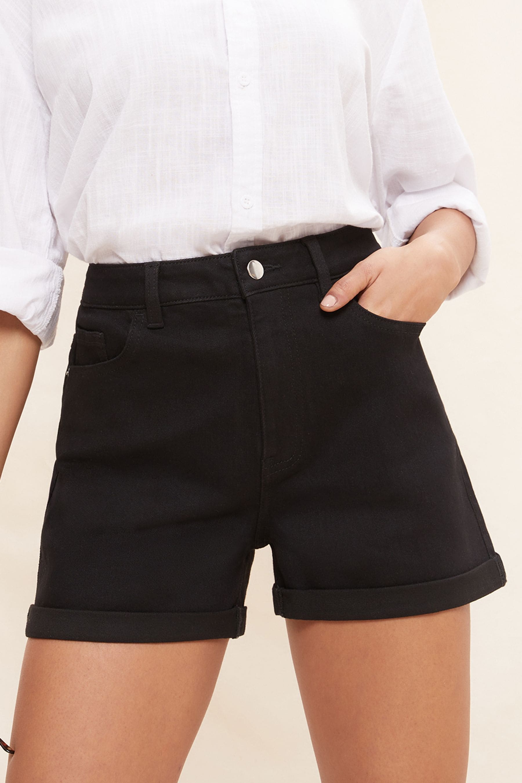 Friends Like These Black Summer Denim Boyfriend Shorts