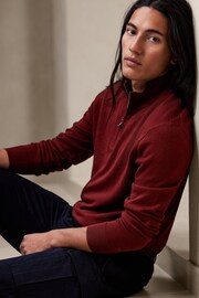 Banana Republic Red Merino Quarter Zip Jumper - Image 1 of 1