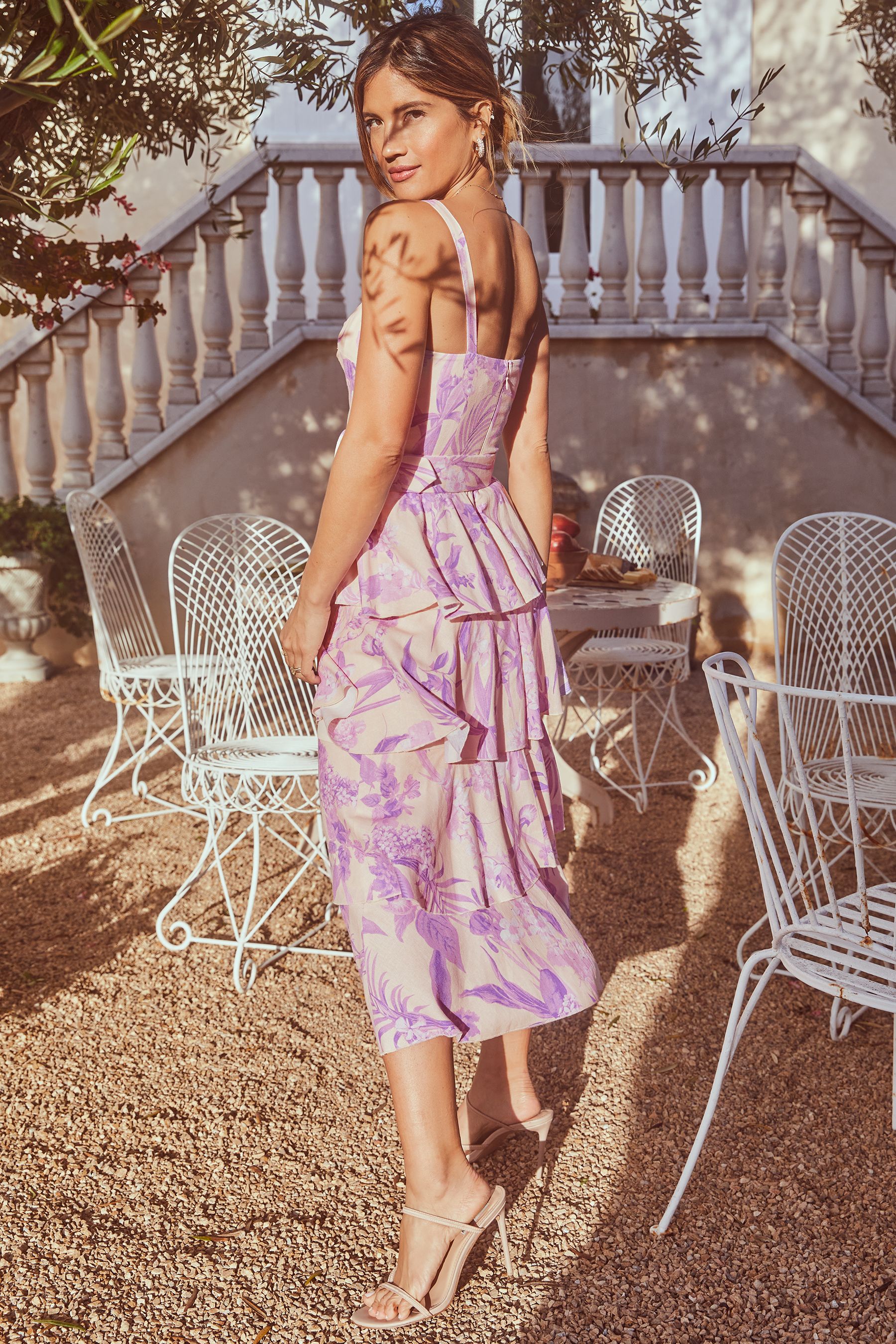 Belted lyocell midi dress store