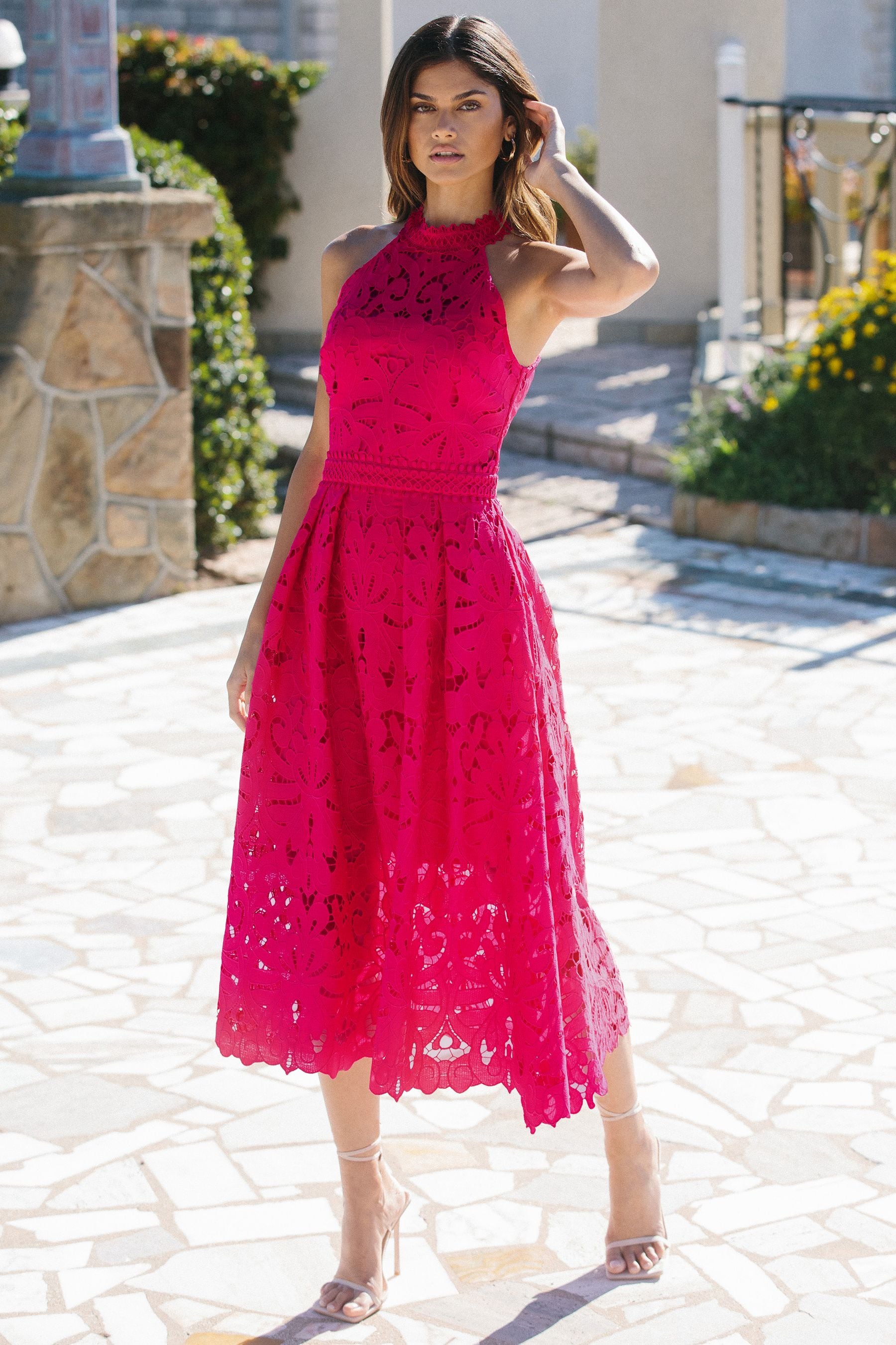 Lipsy halter lace dress top