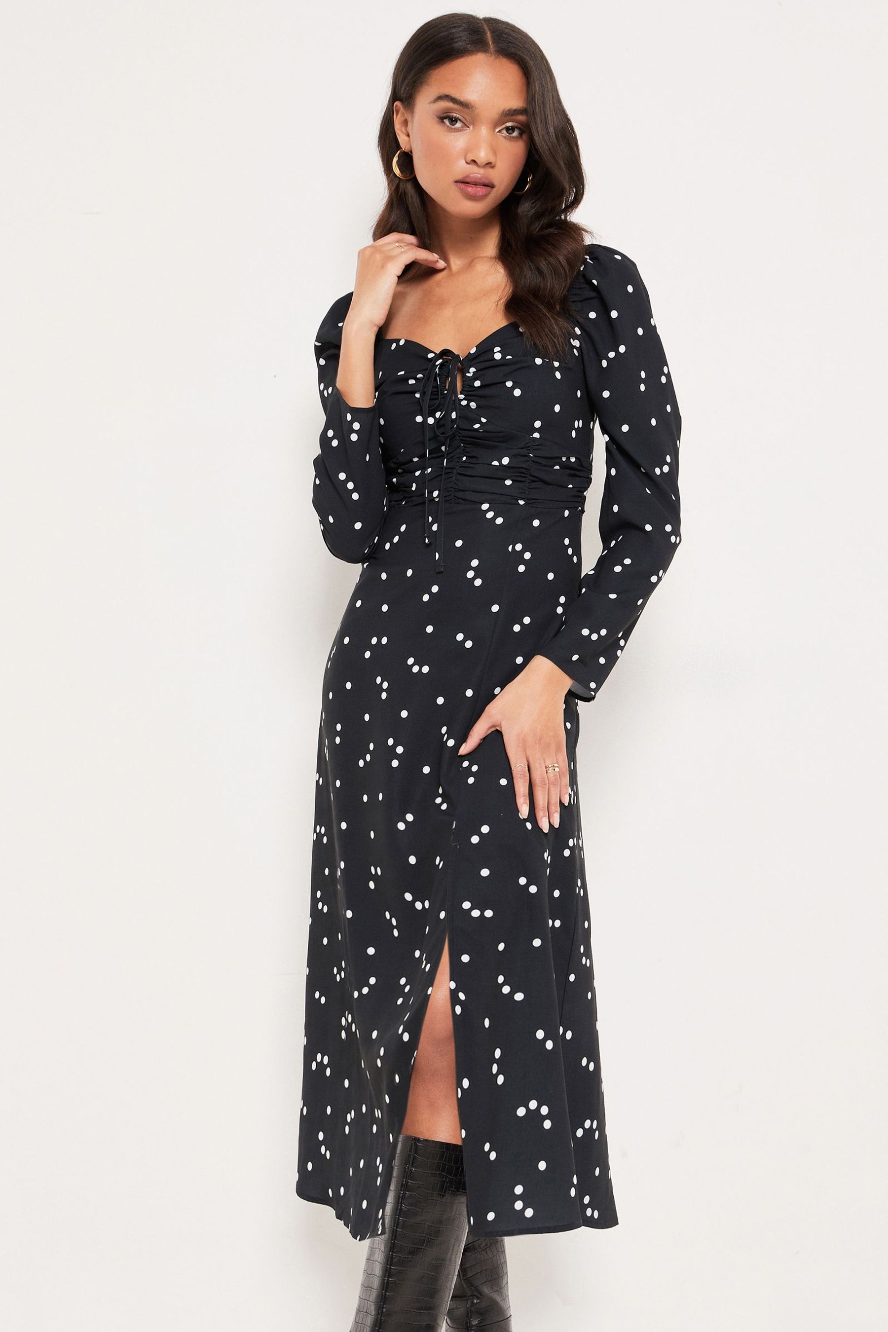 Lipsy spot wrap midi dress outlet