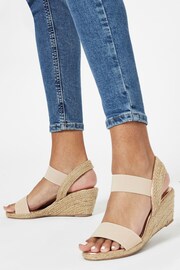 Lipsy Nude Pink Extra Wide Fit Elastic Low Wedge Espadrille Sandal - Image 2 of 3