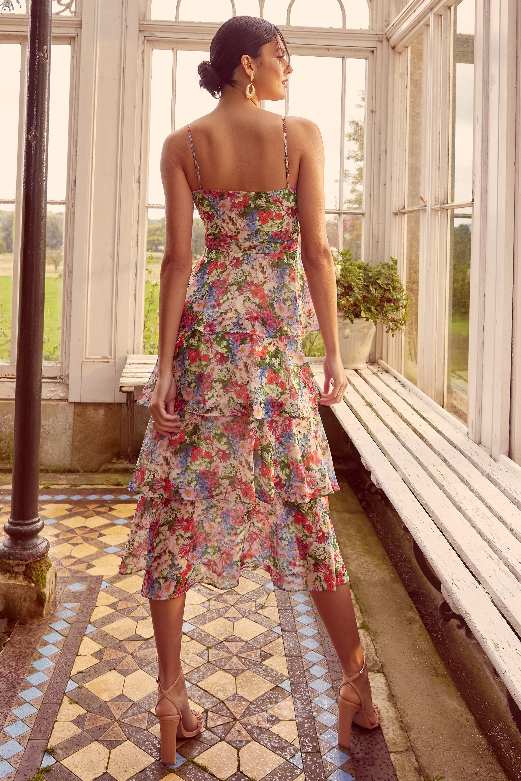 Floral cami midi dress store