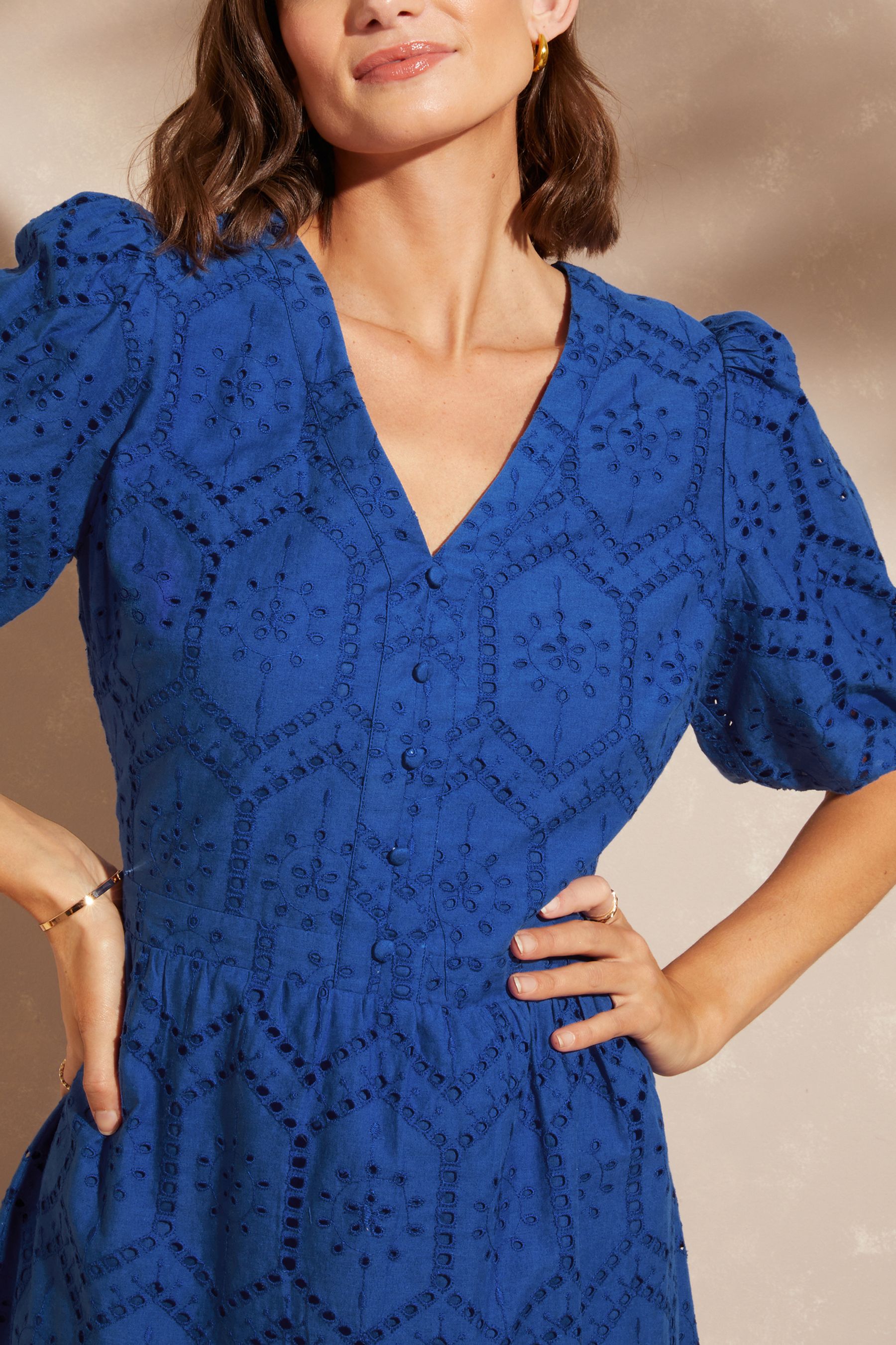 Cobalt blue v neck dress top