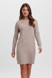 Vero Moda Stone Cosy Long Sleeve Jumper Dress - Image 1 of 5