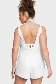 Victoria's Secret White Linen Playsuit Cover Up - Image 2 of 3