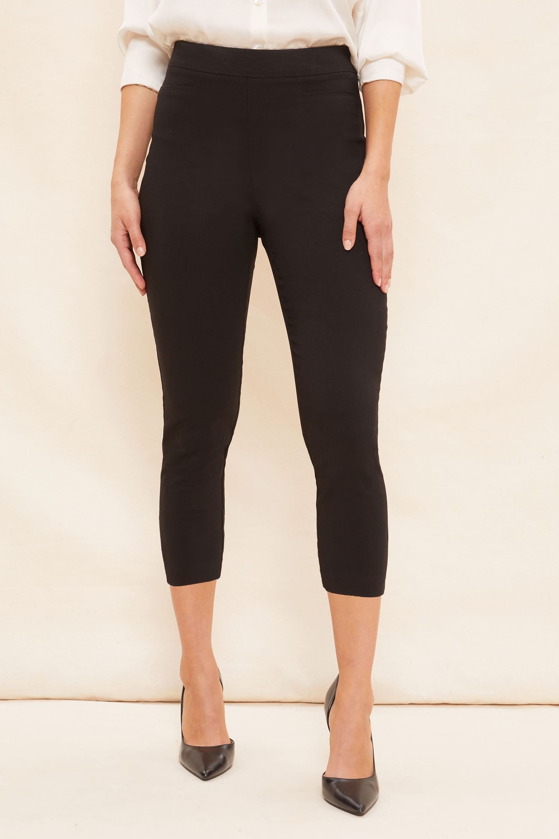 Friends Like These Black Cropped Comfort Stretch Trousers - Image 1 of 4