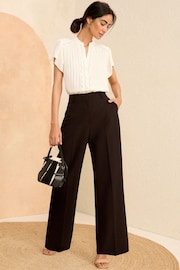 Love & Roses Black High Waist Wide Leg Tailored Trousers - Image 4 of 4