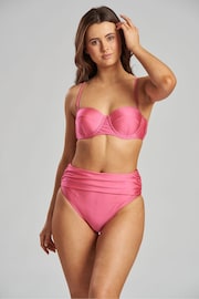 South Beach Pink Moulded Cup Bikini With Highwaist Brief - Image 4 of 5