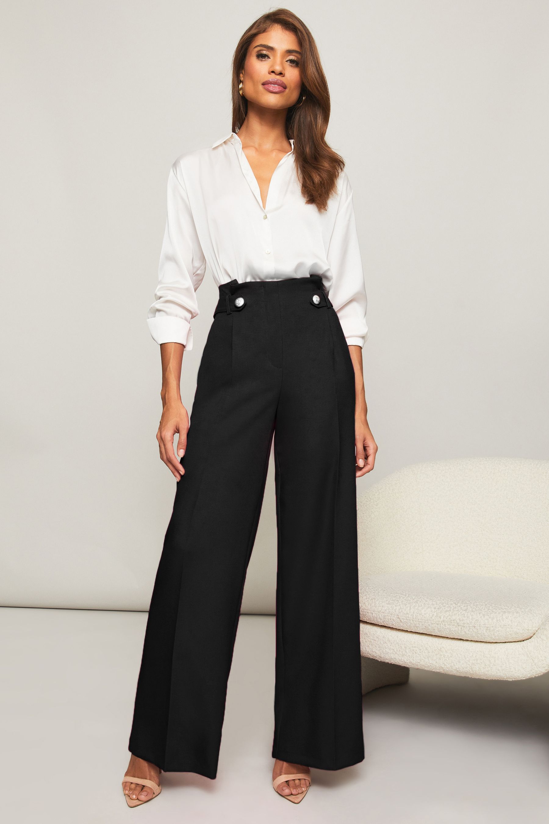 Lipsy high waisted wide leg trousers shop