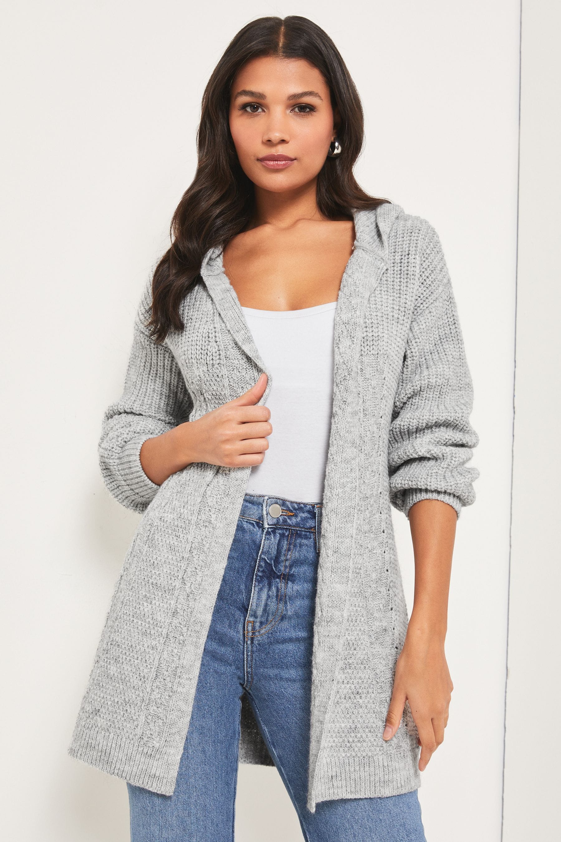 Buy Lipsy Grey Hooded Cardigan from Next Luxembourg