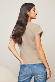 Lipsy Camel Round Neck T-Shirt - Image 2 of 4