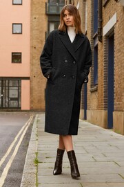 Friends Like These Black Longline Boucle Tailored Smart Coat - Image 3 of 4